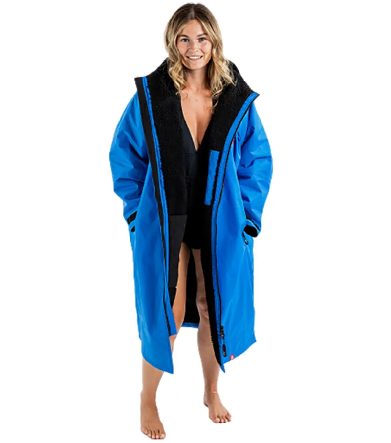 Dryrobe Adult Advance Long Sleeve Change Robe V3 Large Cobalt Blue/Black-1